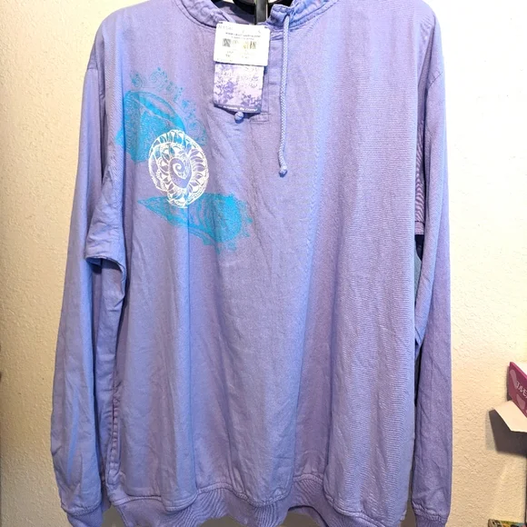 NWT XL Lavender dyed lightweight pullover jacket/ long sleeve top - Picture 1 of 5